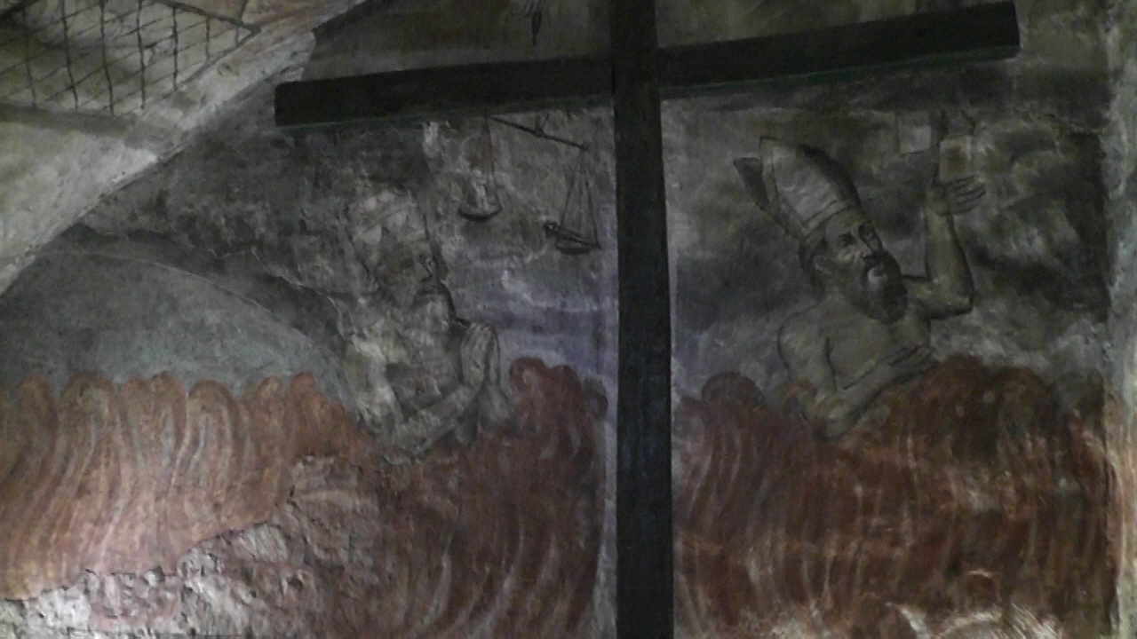 Peru 2013 Der Einsiedler malte u.a. dieses Bild an die Wand Zwei